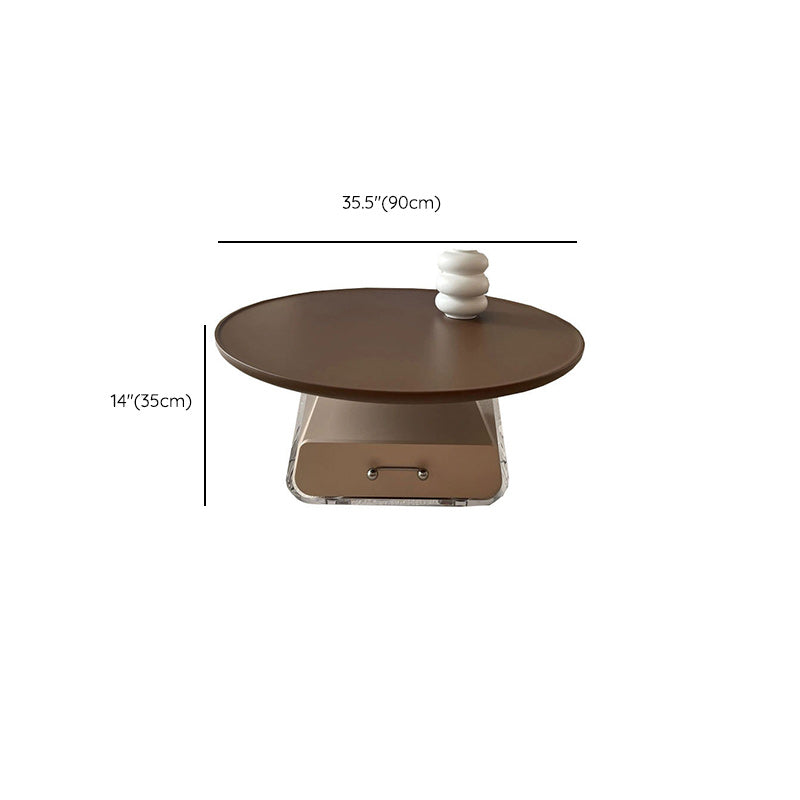 Zeitgenössischer Couchtisch, runder Kaffee-Cocktailtisch aus Holz