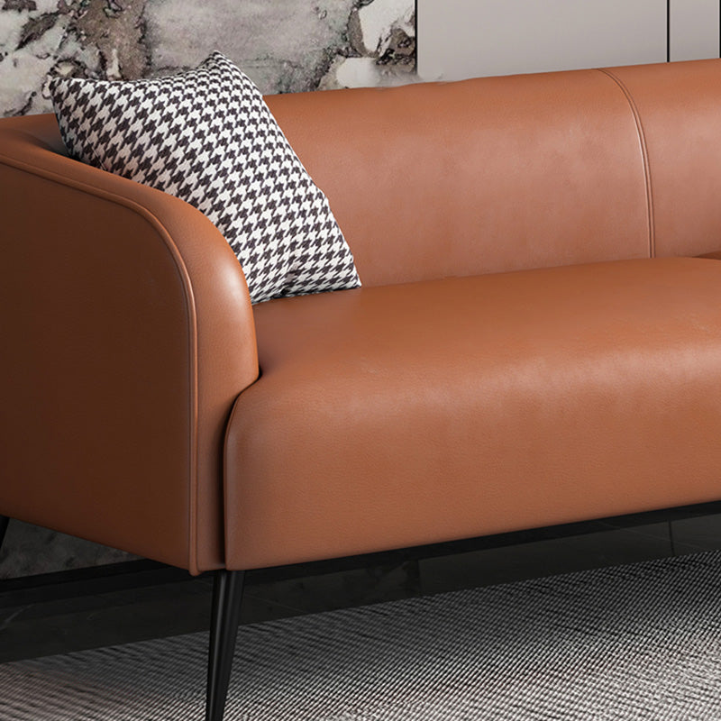 Stain Resistant Faux Leather Sofa Tuxedo Arm Sofa for Living Room Clearhalo 'furn' 'furn_sofas' 'Furniture' 'Living Room Furniture' 'Sofa' 'sofas' 6591113