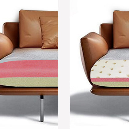 34"H Scandinavian Sectional Sofa Orange Sleeper Sectional with Pillows Clearhalo 'furn' 'furn_sectionals' 'Furniture' 'Living Room Furniture' 'Sectionals' 6591149