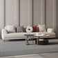 Contemporary Fabric Seating Square Arm Sofa with Pillows in White