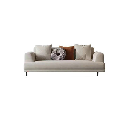 Zeitgenössischer Stoff Sitzplatz quadratischer Armsofa mit Kissen in Weiß