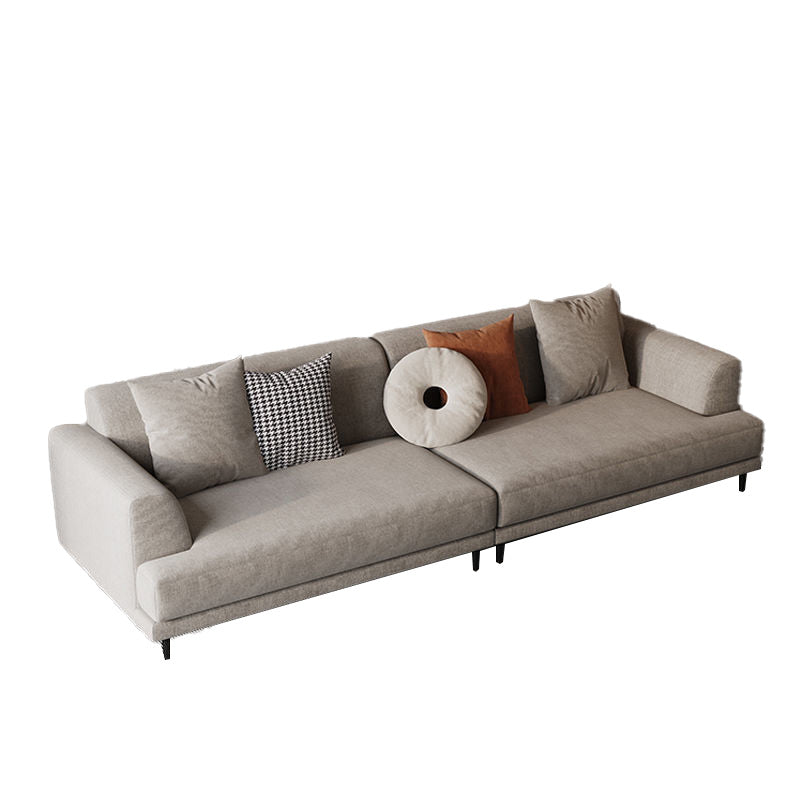 Zeitgenössischer Stoff Sitzplatz quadratischer Armsofa mit Kissen in Weiß