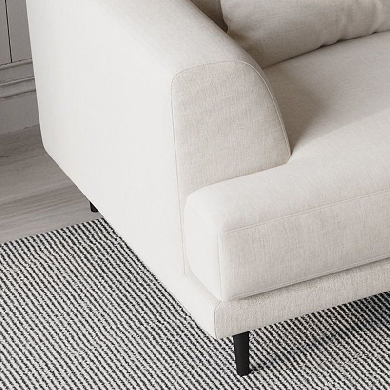 Zeitgenössischer Stoff Sitzplatz quadratischer Armsofa mit Kissen in Weiß
