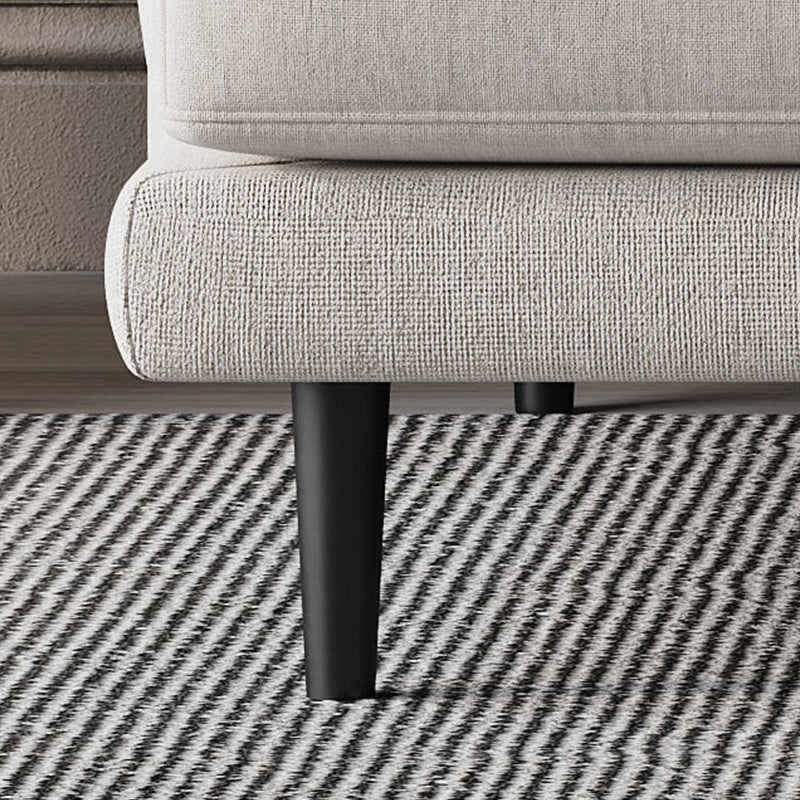 Zeitgenössischer Stoff Sitzplatz quadratischer Armsofa mit Kissen in Weiß