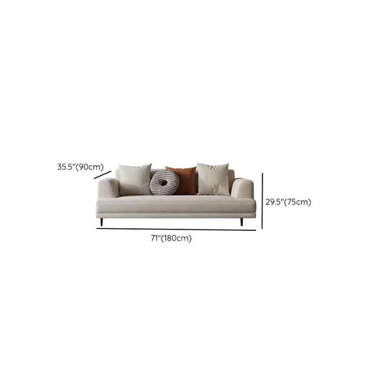 Zeitgenössischer Stoff Sitzplatz quadratischer Armsofa mit Kissen in Weiß