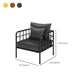 Industrial Tuxedo Arm Sofa with Pillows Seating Leather and Metal