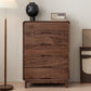 Mid-Century Modern Walnut Chest with 5 Drawers Rectangle Chest Clearhalo 'Cabinets & Chests' 'cabinets_chests' 'furn' 'furn_cabinets_chests' 'Furniture' 'Living Room Furniture' 6591195