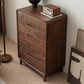Mid-Century Modern Walnut Chest with 5 Drawers Rectangle Chest Clearhalo 'Cabinets & Chests' 'cabinets_chests' 'furn' 'furn_cabinets_chests' 'Furniture' 'Living Room Furniture' 6591198