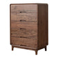Mid-Century Modern Walnut Chest with 5 Drawers Rectangle Chest Walnut Clearhalo 'Cabinets & Chests' 'cabinets_chests' 'furn' 'furn_cabinets_chests' 'Furniture' 'Living Room Furniture' 6591199