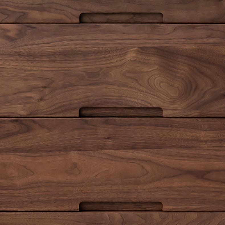 Mid-Century Modern Walnut Chest with 5 Drawers Rectangle Chest Clearhalo 'Cabinets & Chests' 'cabinets_chests' 'furn' 'furn_cabinets_chests' 'Furniture' 'Living Room Furniture' 6591201