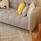 27.55" High Square Arm Sofa Chenille Sofa with Biscuit Back for Apartment
