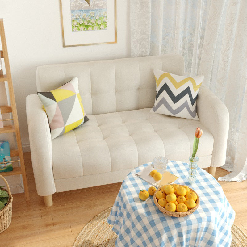 27.55" High Square Arm Sofa Chenille Sofa with Biscuit Back for Apartment