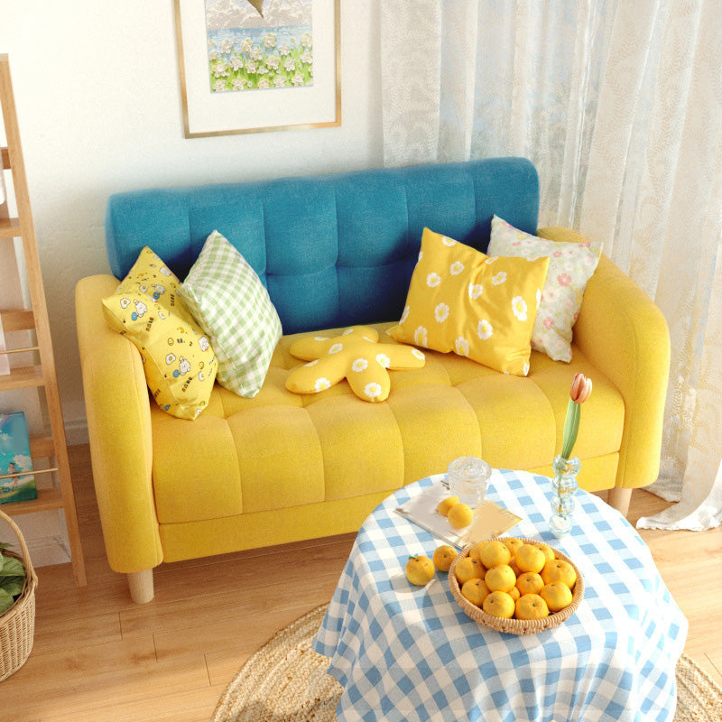 27.55 "ハイスクエアアームソファシェニールソファとビスケットバックアパートメント