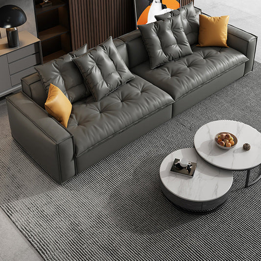 Mitte des Jahrhunderts moderne Sitzgelegenheiten mit Kissen Sofa Smoking Arm in Grau