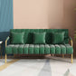 Recessed Arm Sofa Stain Velvet/Faux Leather Sofa with Pillows