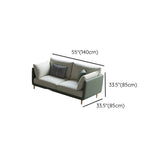 Contemporary Faux Leather Sofa with Pillows Back and Pillow Top Arm Clearhalo 'furn' 'furn_sofas' 'Furniture' 'Living Room Furniture' 'Sofa' 'sofas' 6591337