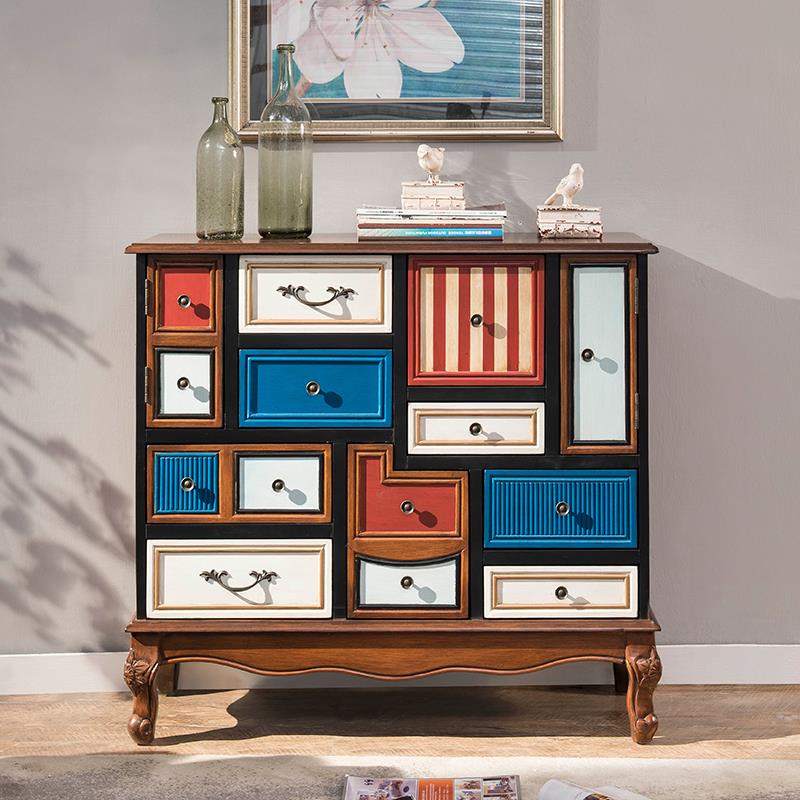 Industrial Painted Accent Cabinet with Drawers Solid Wood Chest Clearhalo 'Cabinets & Chests' 'cabinets_chests' 'furn' 'furn_cabinets_chests' 'Furniture' 'Living Room Furniture' 6591348