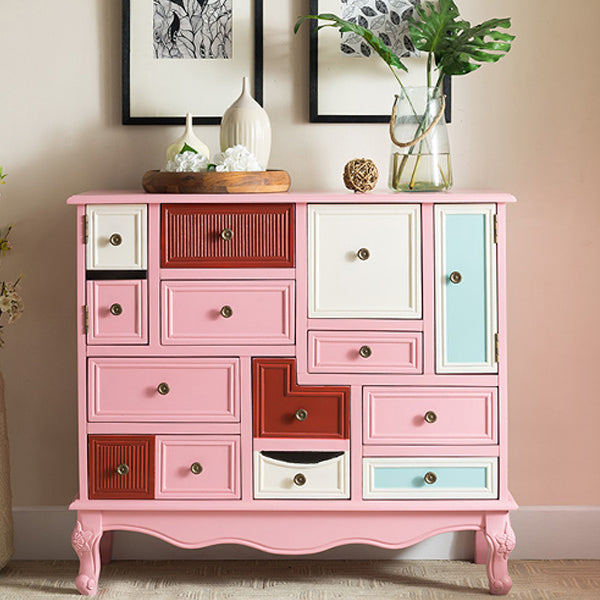 Industrial Painted Accent Cabinet with Drawers Solid Wood Chest Clearhalo 'Cabinets & Chests' 'cabinets_chests' 'furn' 'furn_cabinets_chests' 'Furniture' 'Living Room Furniture' 6591361
