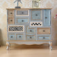 Industrial Painted Accent Cabinet with Drawers Solid Wood Chest Light Blue Clearhalo 'Cabinets & Chests' 'cabinets_chests' 'furn' 'furn_cabinets_chests' 'Furniture' 'Living Room Furniture' 6591365