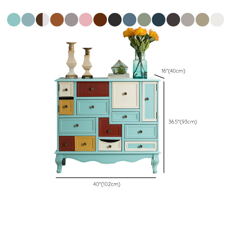 Industrial Painted Accent Cabinet with Drawers Solid Wood Chest Clearhalo 'Cabinets & Chests' 'cabinets_chests' 'furn' 'furn_cabinets_chests' 'Furniture' 'Living Room Furniture' 6591370