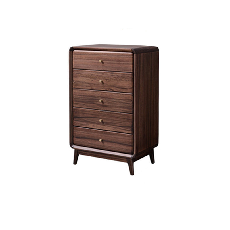 Mid-Century Modern Brown Accent Chest with 5 Drawers and Straight Legs Clearhalo 'Cabinets & Chests' 'cabinets_chests' 'furn' 'furn_cabinets_chests' 'Furniture' 'Living Room Furniture' 6591375