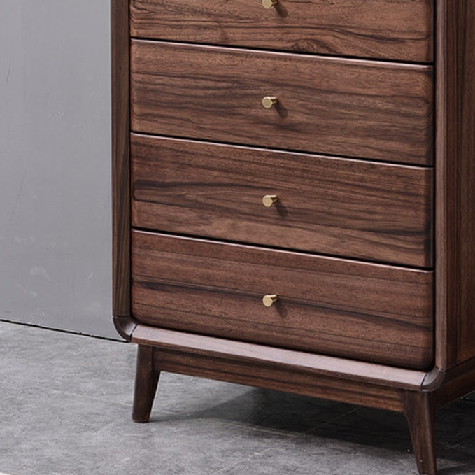 Mid-Century Modern Brown Accent Chest with 5 Drawers and Straight Legs Clearhalo 'Cabinets & Chests' 'cabinets_chests' 'furn' 'furn_cabinets_chests' 'Furniture' 'Living Room Furniture' 6591376