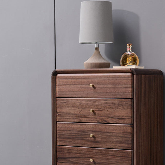 Mid-Century Modern Brown Accent Chest with 5 Drawers and Straight Legs Clearhalo 'Cabinets & Chests' 'cabinets_chests' 'furn' 'furn_cabinets_chests' 'Furniture' 'Living Room Furniture' 6591377