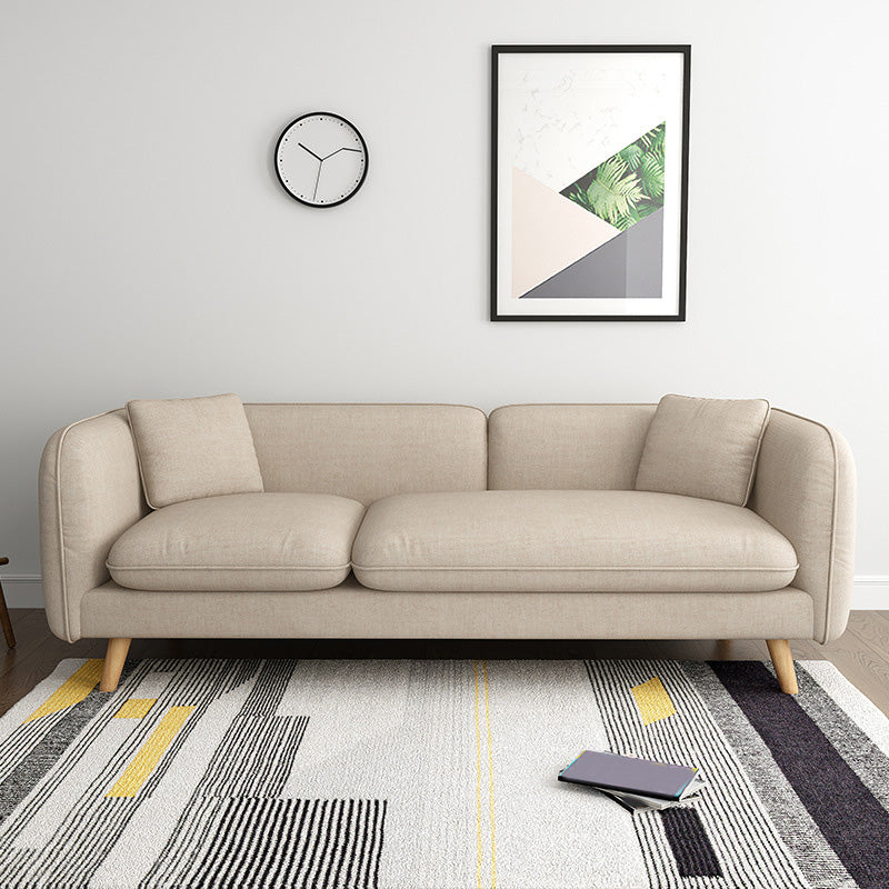 タイトな背中とアパート用のタキシードアームを備えたスカンジナビアのリネンソファ