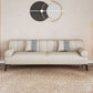 Round Arm Sofa Stain Resistant Faux Leather Standard Sofa for Living Room