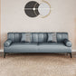 Round Arm Sofa Stain Resistant Faux Leather Standard Sofa for Living Room