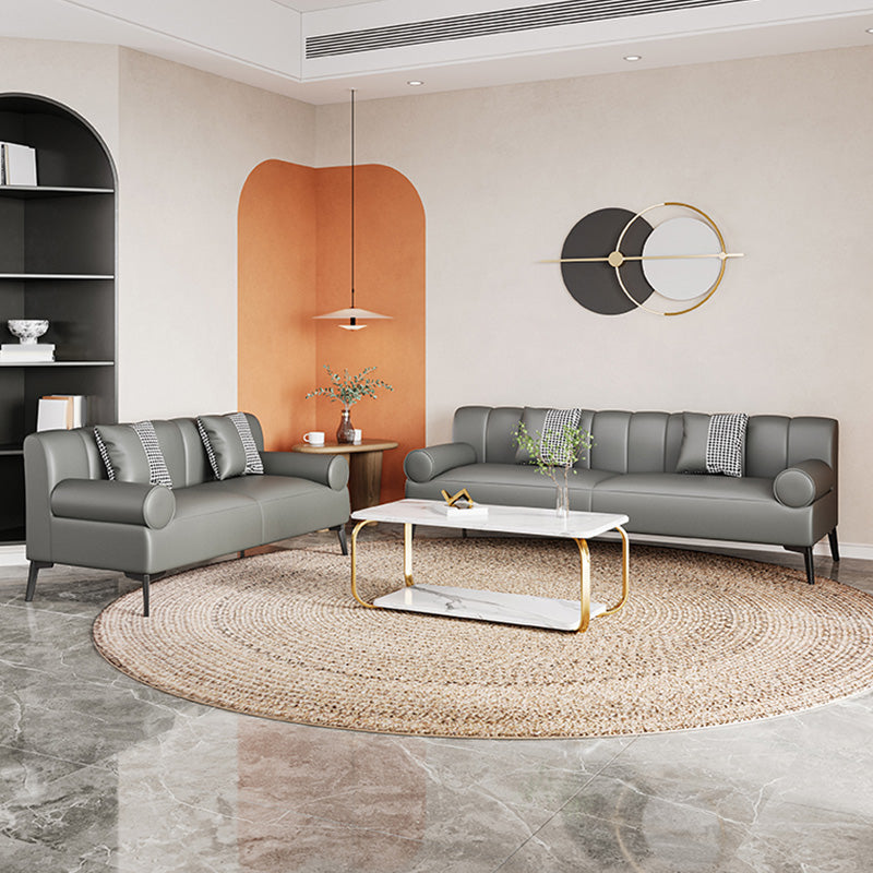 Canapé de bras rond comme un canapé standard en faux cuir résistant à la coloration pour le salon