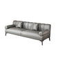 Round Arm Sofa Stain Resistant Faux Leather Standard Sofa for Living Room