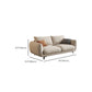 Scandinavian Sofa with Square Arms and Beige Loose Back in Solid Wood
