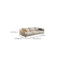 Skandinavisches Sofa mit quadratischen Armen und Beige locker in festem Holz locker