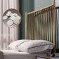 Modern Slat Bed Spindle Metal Open-Frame Bed with Legs in Gold