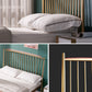 Modern Slat Bed Spindle Metal Open-Frame Bed with Legs in Gold
