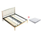 Modern Slat Bed Spindle Metal Open-Frame Bed with Legs in Gold