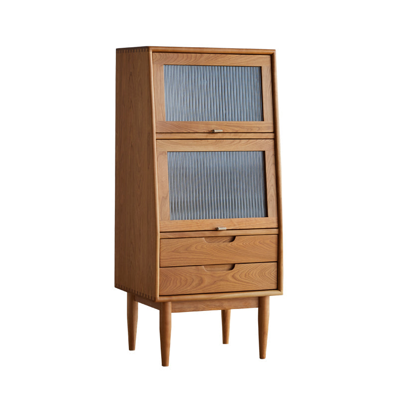 Water Resistant Storage Cabinet Solid Wood Glass Paned Cabinet Clearhalo 'Cabinets & Chests' 'cabinets_chests' 'furn' 'furn_cabinets_chests' 'Furniture' 'Living Room Furniture' 6591475