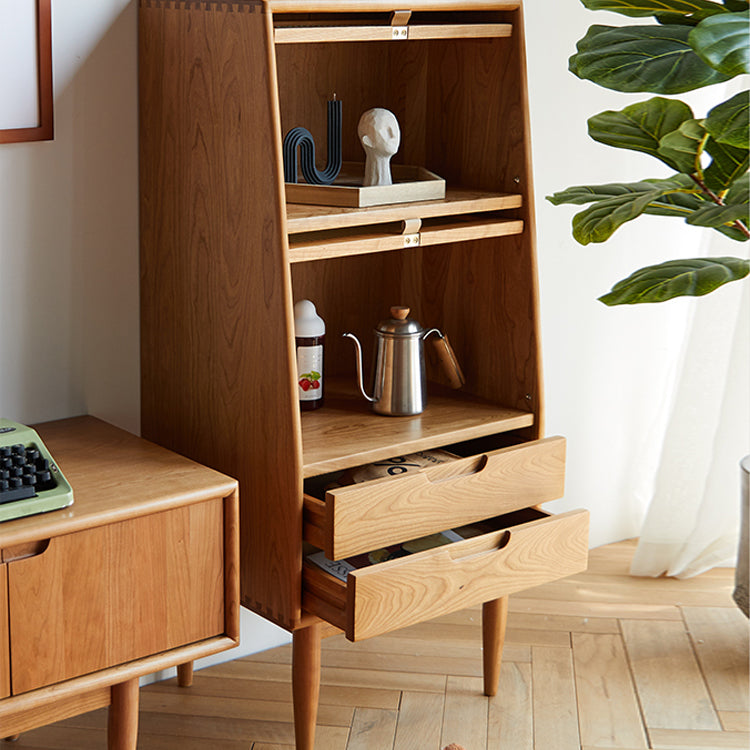 Water Resistant Storage Cabinet Solid Wood Glass Paned Cabinet Clearhalo 'Cabinets & Chests' 'cabinets_chests' 'furn' 'furn_cabinets_chests' 'Furniture' 'Living Room Furniture' 6591480