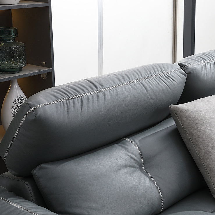 76" Wide Industrial Sectional Sofa Leather Sleeper Sectional Clearhalo 'furn' 'furn_sectionals' 'Furniture' 'Living Room Furniture' 'Sectionals' 6591523