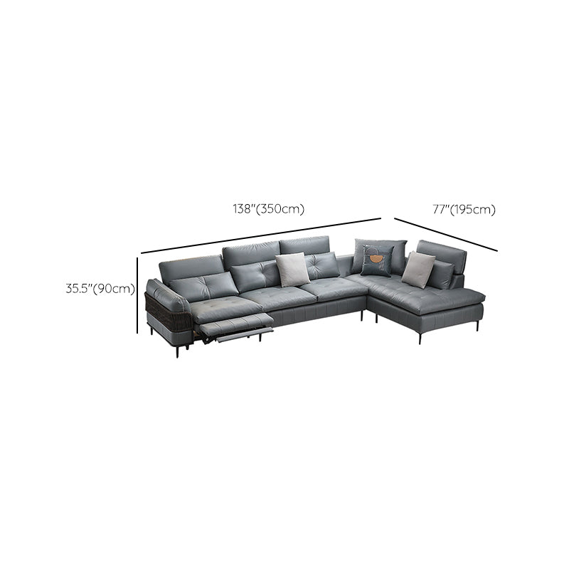76" Wide Industrial Sectional Sofa Leather Sleeper Sectional Clearhalo 'furn' 'furn_sectionals' 'Furniture' 'Living Room Furniture' 'Sectionals' 6591527