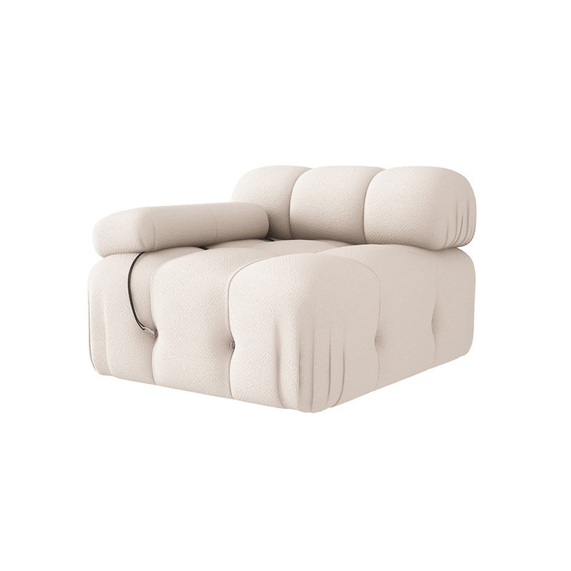 35 "幅のスカンジナビア断面ソファホワイトファブリックスリーパーセクショナル