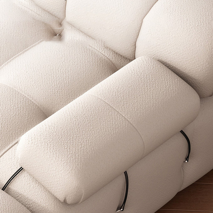 35 "幅のスカンジナビア断面ソファホワイトファブリックスリーパーセクショナル