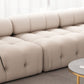 35 "幅のスカンジナビア断面ソファホワイトファブリックスリーパーセクショナル