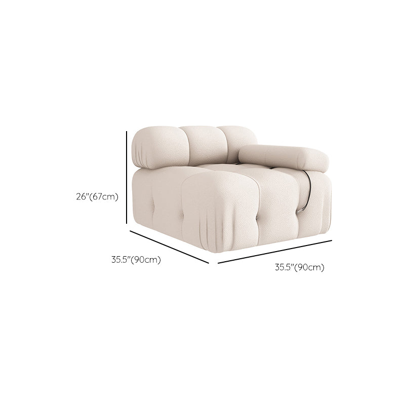 35 "幅のスカンジナビア断面ソファホワイトファブリックスリーパーセクショナル