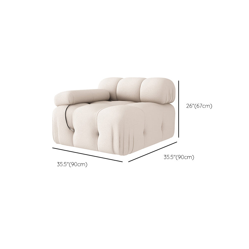 35 "幅のスカンジナビア断面ソファホワイトファブリックスリーパーセクショナル