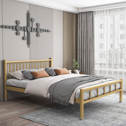 Metalen eigentijds standaardbed met metalen benen bedframe met hoofdeinde