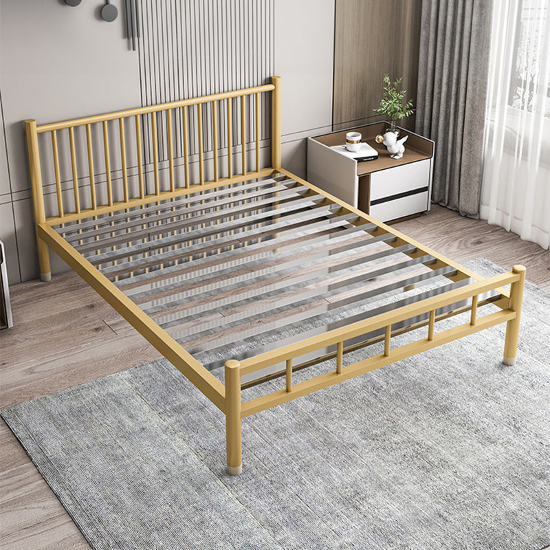 Metalen eigentijds standaardbed met metalen benen bedframe met hoofdeinde