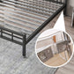 Metalen eigentijds standaardbed met metalen benen bedframe met hoofdeinde