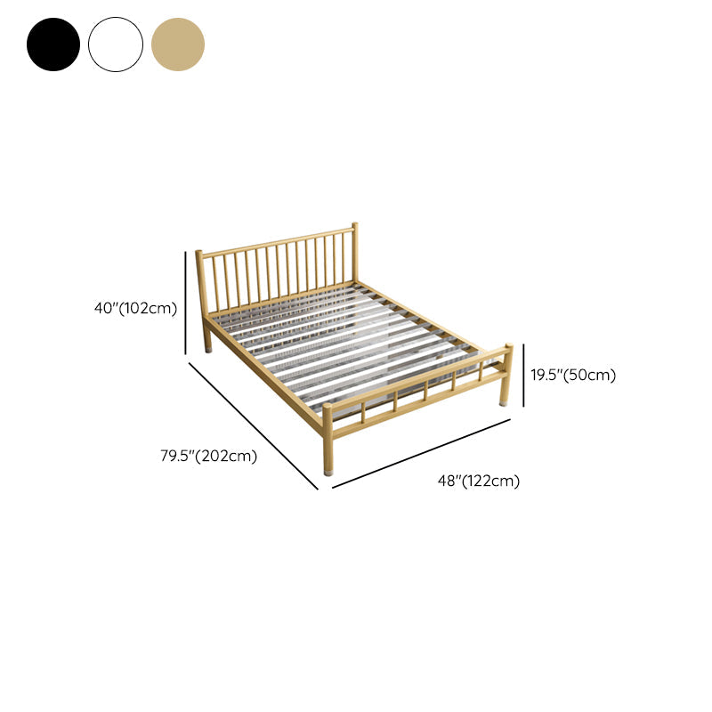 Metalen eigentijds standaardbed met metalen benen bedframe met hoofdeinde